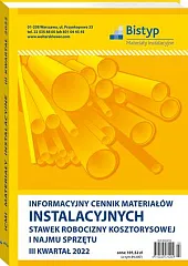 Informacyjny cennik MATERIAŁÓW INSTALACYJNYCH, stawek robocizny, 