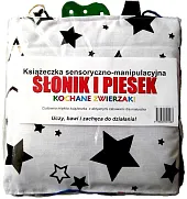 Słonik i piesek Książeczka sensoryczno-manipulacyjna Słonik i piesek Książeczka sensoryczno-manipulacyjna