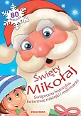 Święty Mikołaj Świąteczna historyjka kolorowe naklejki i malowanki