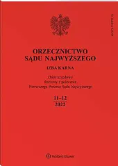 Orzecznictwo Sądu Najwyższego. Izba Karna  Orzecznictwo Sądu Najwyższego. Izba Karna