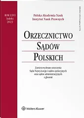 Orzecznictwo Sądów Polskich  Orzecznictwo Sądów Polskich