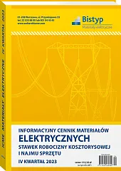 Informacyjny cennik MATERIAŁÓW ELEKTRYCZNYCH, stawek robocizny kosztorysowej i najmu sprzętu