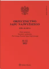 Orzecznictwo Sądu Najwyższego. Izba Karna  Orzecznictwo Sądu Najwyższego. Izba Karna