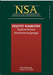 Zeszyty Naukowe Sądownictwa Administracyjnego  Zeszyty Naukowe Sądownictwa Administracyjnego