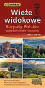 Wieże widokowe Karpaty Polskie pogranicze czeskie i słowacke 1:350 000 Wieże widokowe Karpaty Polskie pogranicze czeskie i słowacke 1:350 000