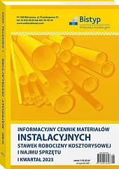 Informacyjny cennik MATERIAŁÓW INSTALACYJNYCH, stawek robocizny, 
