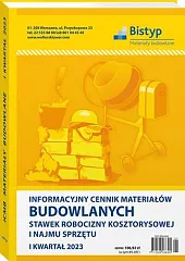 Informacyjny cennik MATERIAŁÓW BUDOWLANYCH, stawek robocizny, 