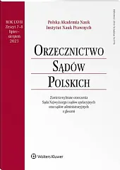 Orzecznictwo Sądów Polskich  Orzecznictwo Sądów Polskich