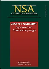 Zeszyty Naukowe Sądownictwa Administracyjnego  Zeszyty Naukowe Sądownictwa Administracyjnego