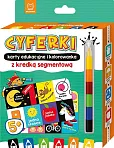 CYFERKI karty edukacyjne i kolorowanka z kredką segmentową Uczę się i koloruję 5+