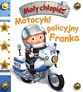 Motocykl policyjny Franka. Mały chłopiec Motocykl policyjny Franka. Mały chłopiec