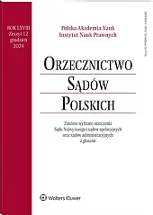 Orzecznictwo Sądów Polskich  Orzecznictwo Sądów Polskich