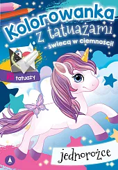 Kolorowanka z tatuażami świecą w ciemności Jednorożce