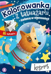 Kolorowanka z tatuażami świecą w ciemności Kosmos