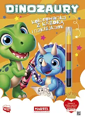 Kolorowanka Dinozaury z kredką i naklejkamiKatarzyna Salamon Kolorowanka Dinozaury z kredką i naklejkamiKatarzyna Salamon