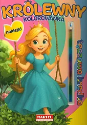 Kolorowanka z kredką tęczową i naklejkami.,