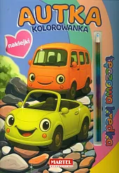 Kolorowanka z kredką tęczową i naklejkami.,