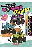 Kolorowanka z kredką modułową i naklejkami Monster Trucki