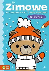 Zimowe kolorowanki z naklejkami Miś i,