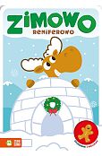 Zimowo reniferowo Kolorowanki z naklejkami