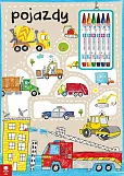 Kolorowanka Pojazdy z kredkami