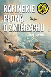 Rafinerie płoną o zmierzchu