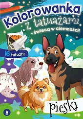 Kolorowanka z tatuażami - świecą w ciemności! Pieski