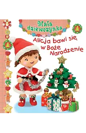Alicja bawi się w Boże Narodzenie. Mała dziewczynka