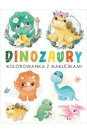 Dinozaury. Kolorowanka z naklejkami