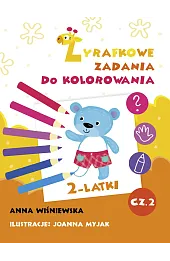 Zadania Żyrafki. Zadania do kolorowania z naklejkami 2 latka. Część 2