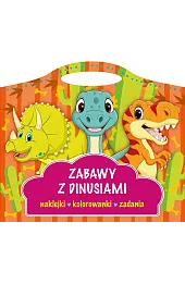 Zabawy z dinusiami. Naklejki, kolorowanki, zadania