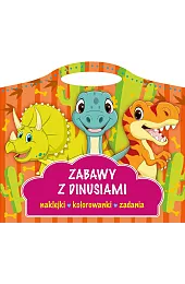 Zabawy z dinusiami. Naklejki, kolorowanki, zadaniazbiorowa Praca