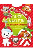 Pieski. Duże naklejki na Boże Narodzenie. Książka do kolorowania i uzupełniania